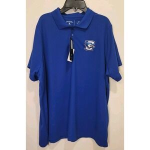 CREIGHTON Blue Jays Women's Polo Top 3XL Royal Blue Short Sleeve Embroidered NWT